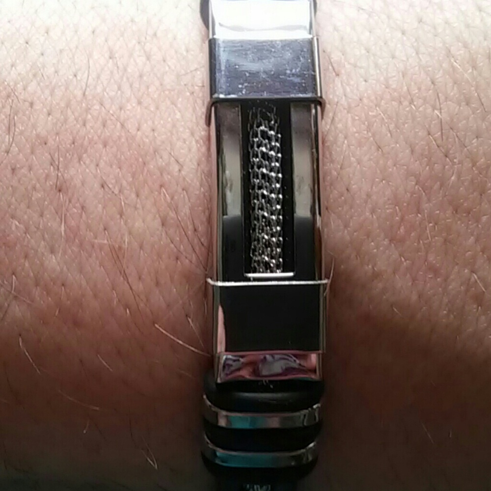 Men's Bracelet Stainless Steel Wire Silicone
